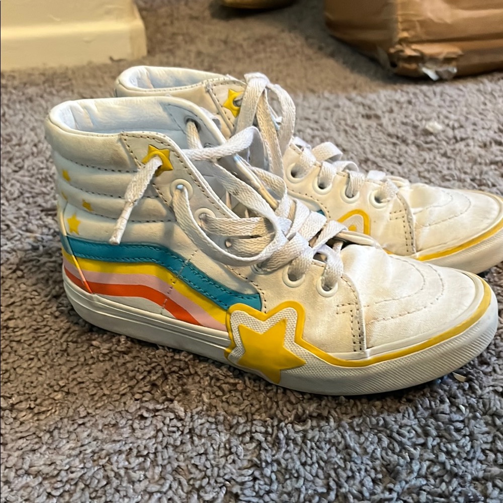 Kids High-Top Sneakers with Colorful Stripes